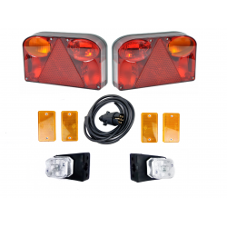 Zestaw lamp swiateł do przyczepki +odblaski 7 pin